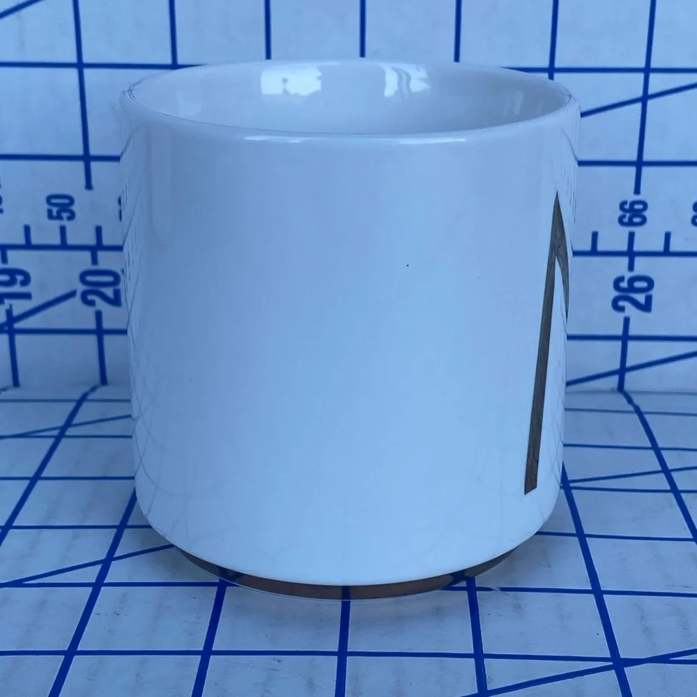 Williams Sonoma “M” Monogram Mug White/Gold